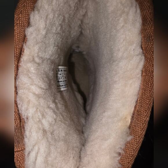UGG AUSTRALIA CLASSIC SHORT LEATHER BOMBER BROWN CHESTNUT Size 7 - Picture 5 of 11